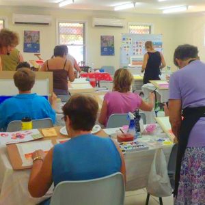 Art workshop taking place in The Studio
